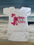 Pink Dino ROAR Birthday Infant Large (Size 27-34lbs)